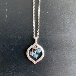 Satya Aqua & Sterling Silver Lotus Necklace